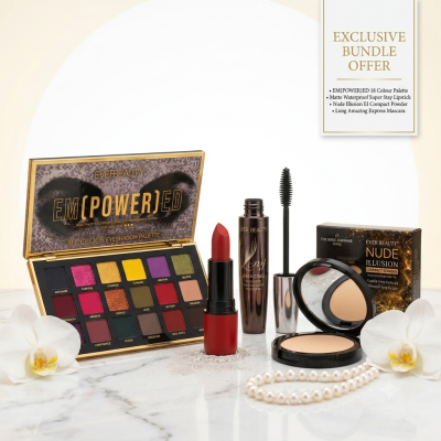 Ever Beauty® Power Glam Bundle — 4 Premium Products | Complete Eye Lip &amp;Face